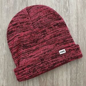 Victoria’s Secret Pink Dark Pink Knit Marled Beanie Hat